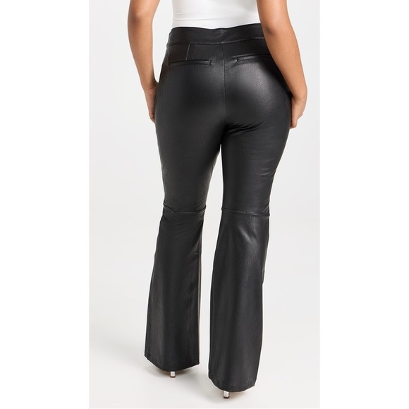 Spanx Faux Leather Flare Pant Black Pull On High Elastic Waistband Edgy Plus 3X - Picture 4 of 14